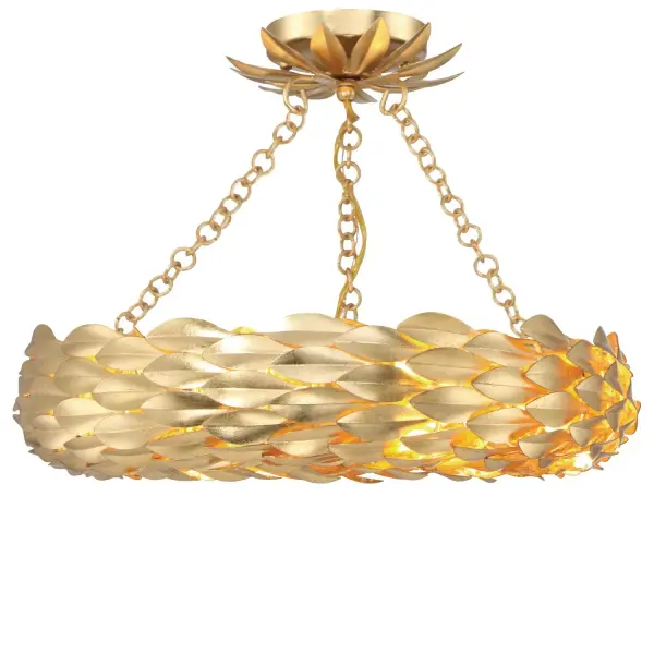 Broche 18" LED Semi Flush Mount in Antique Gold - Image 3