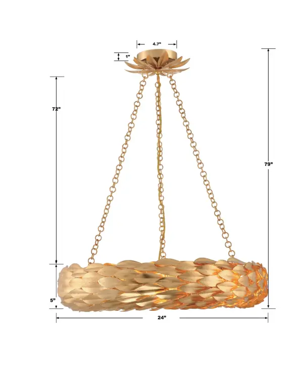 Broche 24" Chandelier in Antique Gold - Image 7