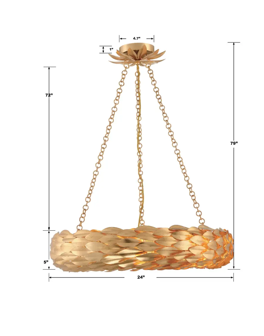 Broche 24" Chandelier in Antique Gold - Image 7
