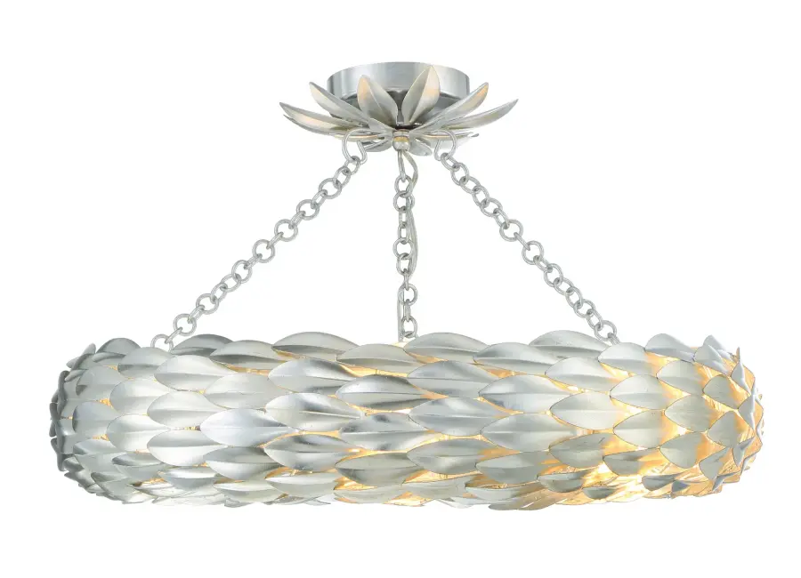 Broche 24" Semi Flush Mount in Antique Silver - Image 14
