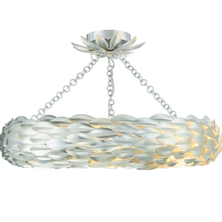 Broche 24" Semi Flush Mount in Antique Silver - Image 16