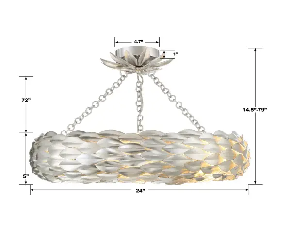 Broche 24" Semi Flush Mount in Antique Silver - Image 18