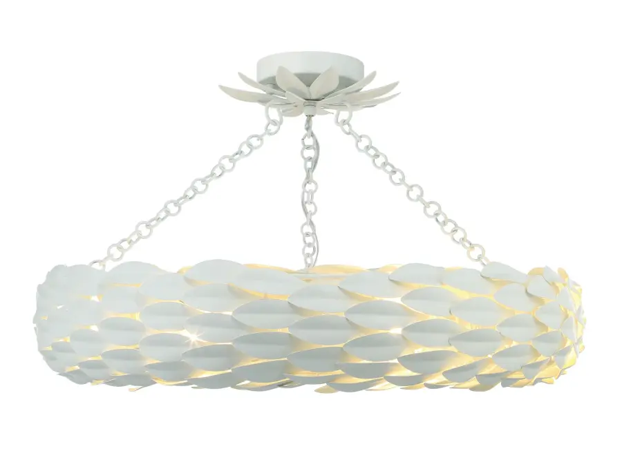 Broche 24" Semi Flush Mount in Antique Silver - Image 8