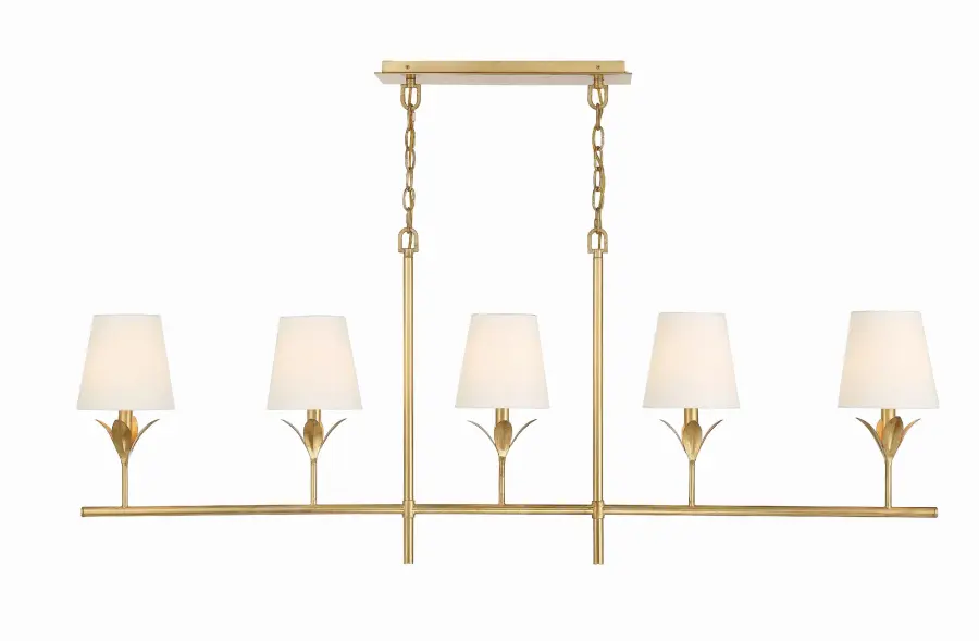 Broche 53.5" Linear Chandelier in Antique Gold - Image 1