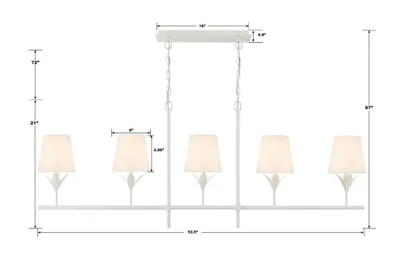 Broche 53.5" Linear Chandelier in Antique Gold - Image 18