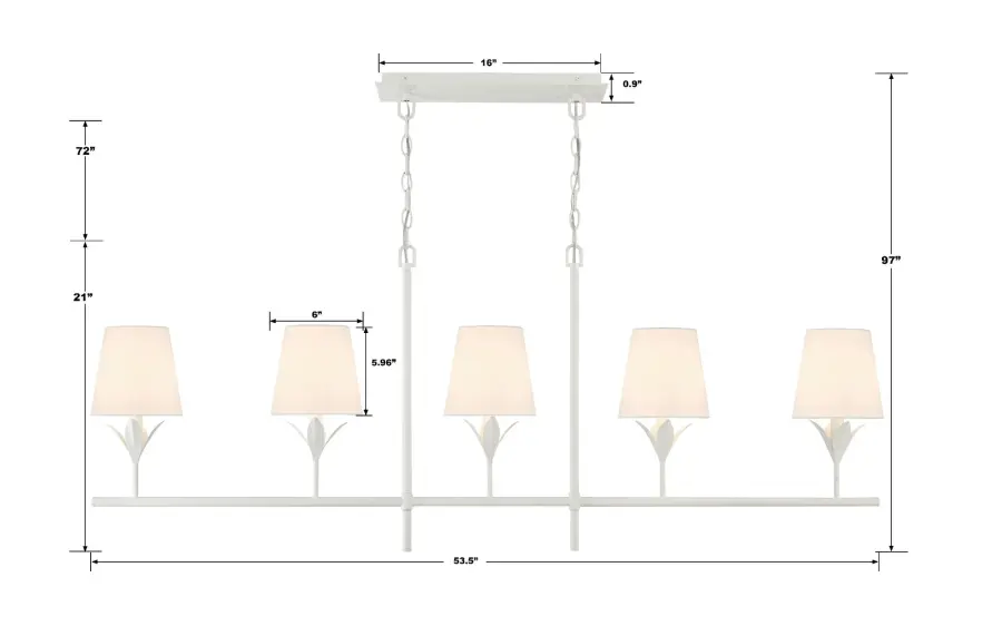 Broche 53.5" Linear Chandelier in Antique Gold - Image 18