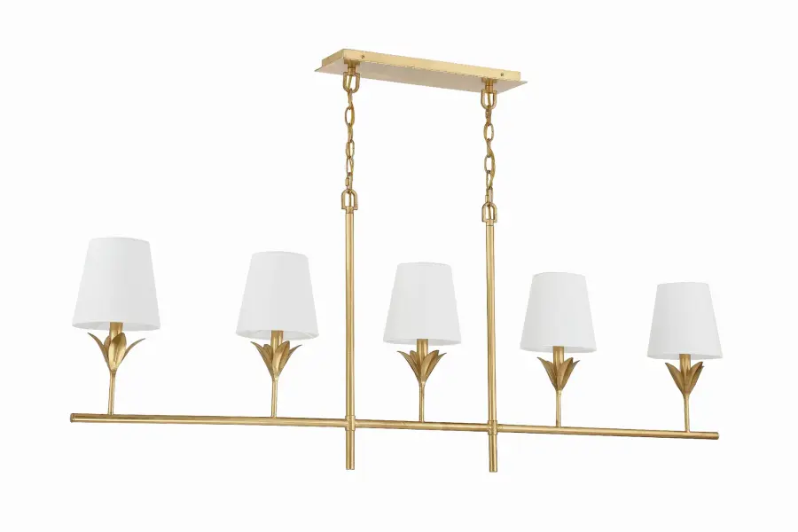 Broche 53.5" Linear Chandelier in Antique Gold - Image 3