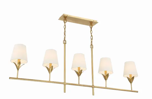 Broche 53.5" Linear Chandelier in Antique Gold - Image 4