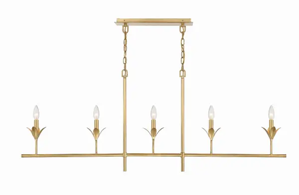 Broche 53.5" Linear Chandelier in Antique Gold - Image 5