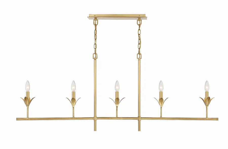 Broche 53.5" Linear Chandelier in Antique Gold - Image 5