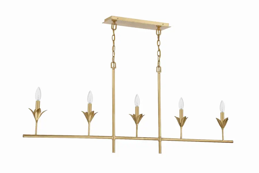 Broche 53.5" Linear Chandelier in Antique Gold - Image 6