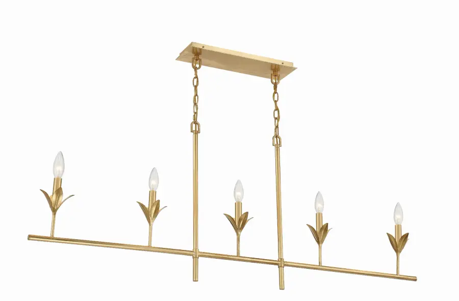 Broche 53.5" Linear Chandelier in Antique Gold - Image 7