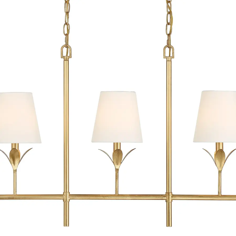 Broche 53.5" Linear Chandelier in Antique Gold - Image 8