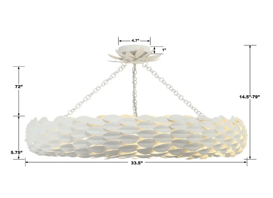 Broche 33.5" Semi Flush Mount in Antique Gold - Image 14