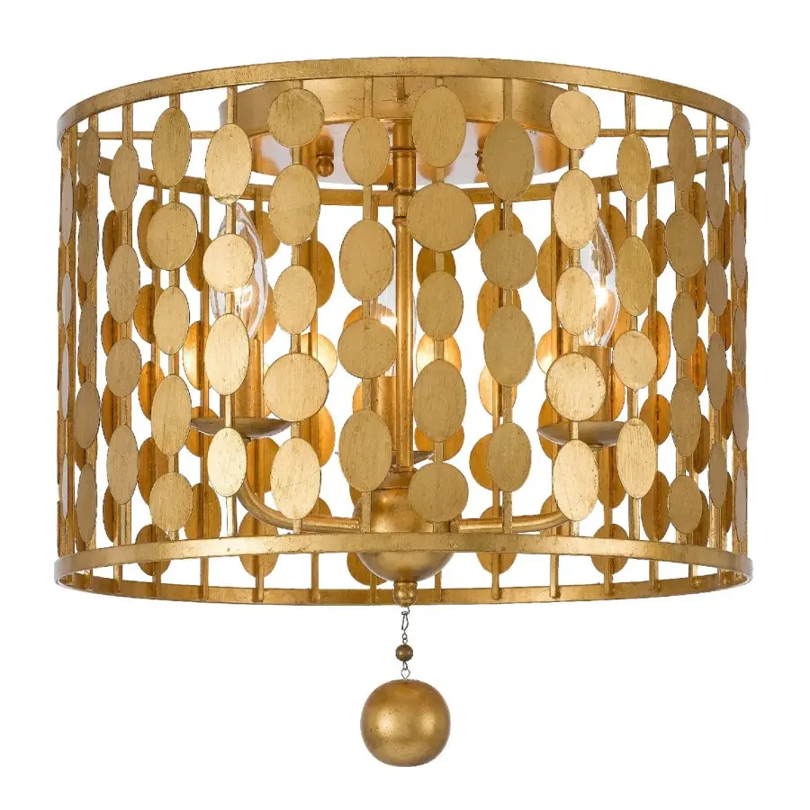 Layla 15" Flush Mount in Antique Gold - Image 1