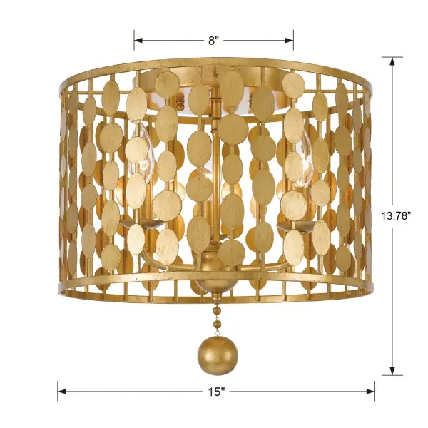 Layla 15" Flush Mount in Antique Gold - Image 6