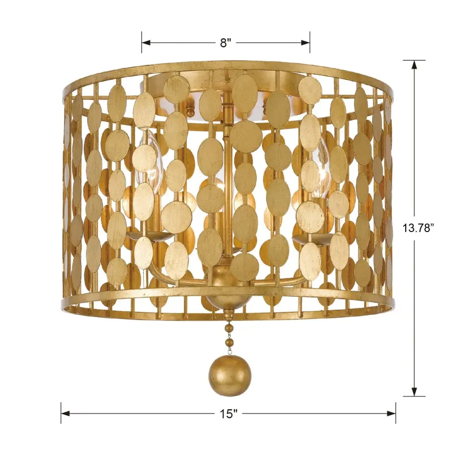 Layla 15" Flush Mount in Antique Gold - Image 6