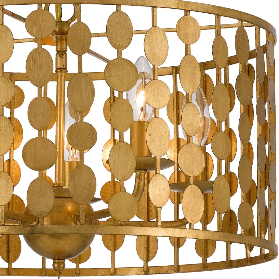 Layla 18" Chandelier in Antique Gold - Image 2