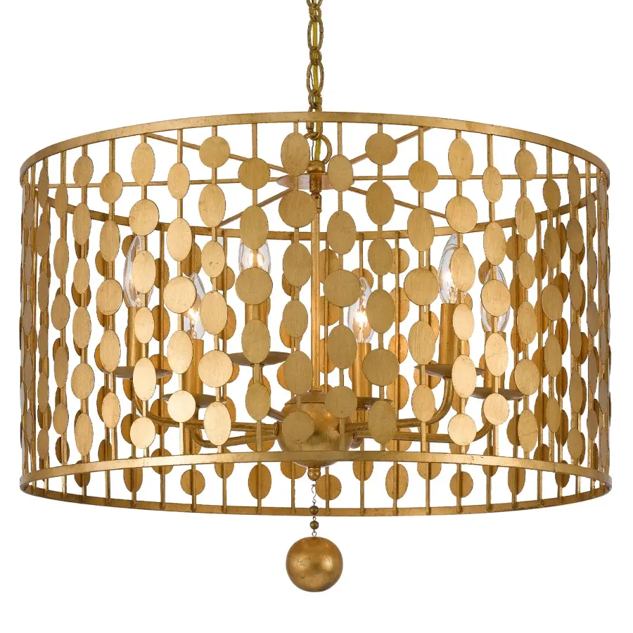 Layla 23.75" Chandelier in Antique Gold - Image 4