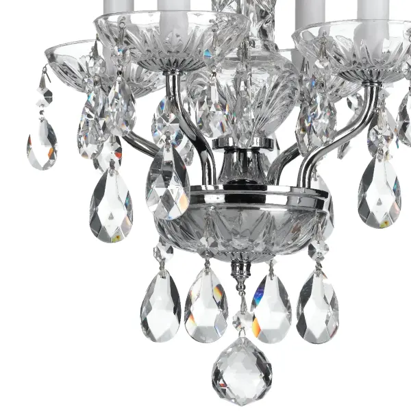 The Welton 11" chandelier delivers classic glamour with cascading crystal swags that create stunning sparkle. Perfect for smaller spaces needing a touch of luxury, this mini chandelier combines traditional elegance with versatile sizing. - alternate view