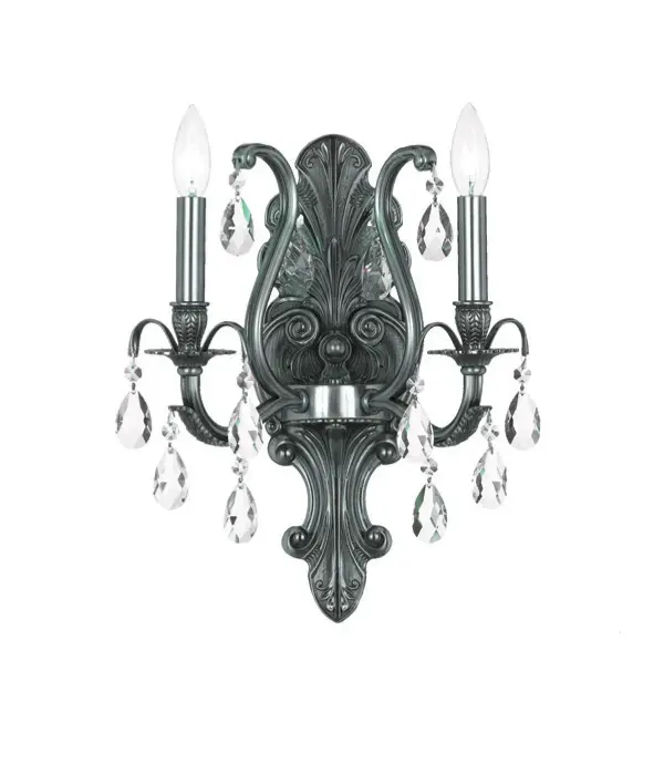 Dawson 12.5" Pewter White Sconce - Image 1