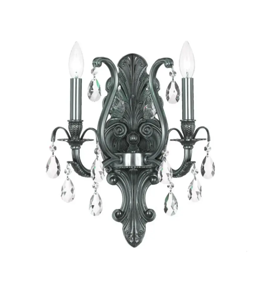 Dawson 12.5" Pewter White Sconce - Image 1