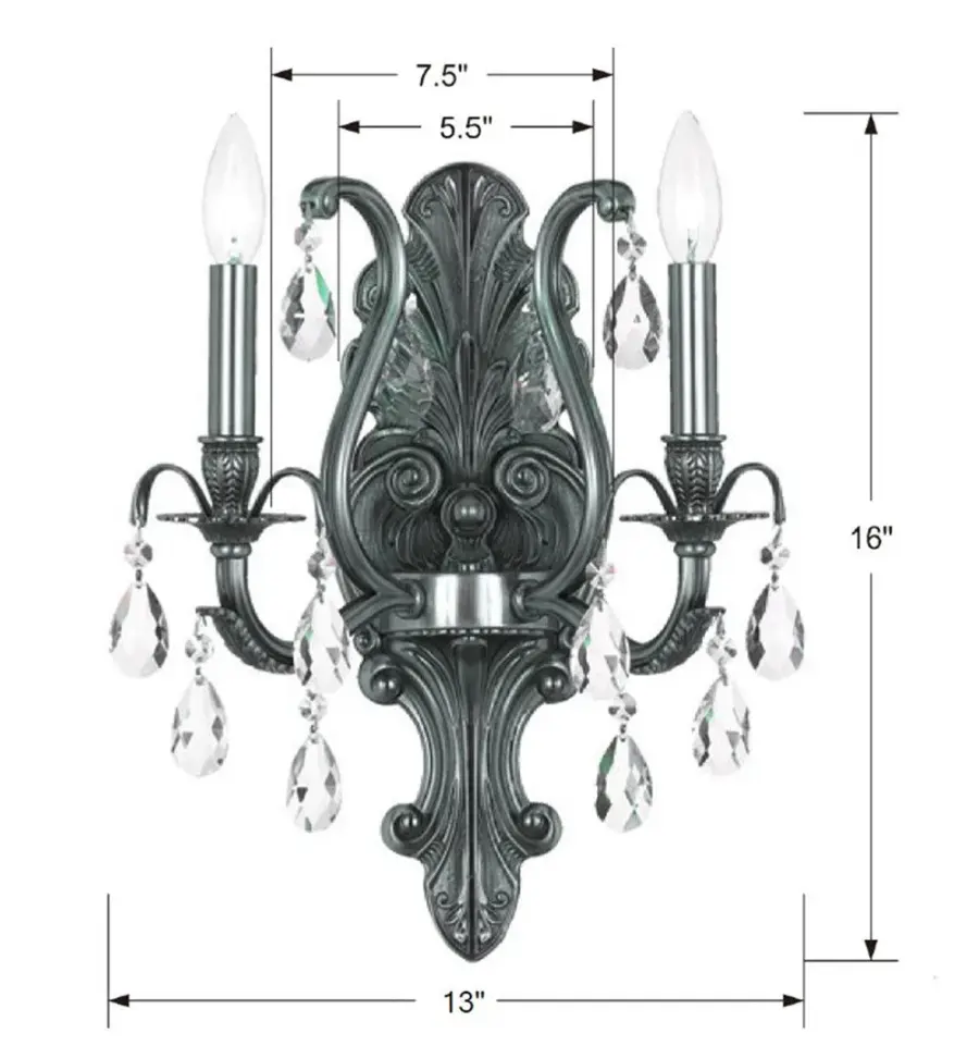 Dawson 12.5" Pewter White Sconce - Image 2