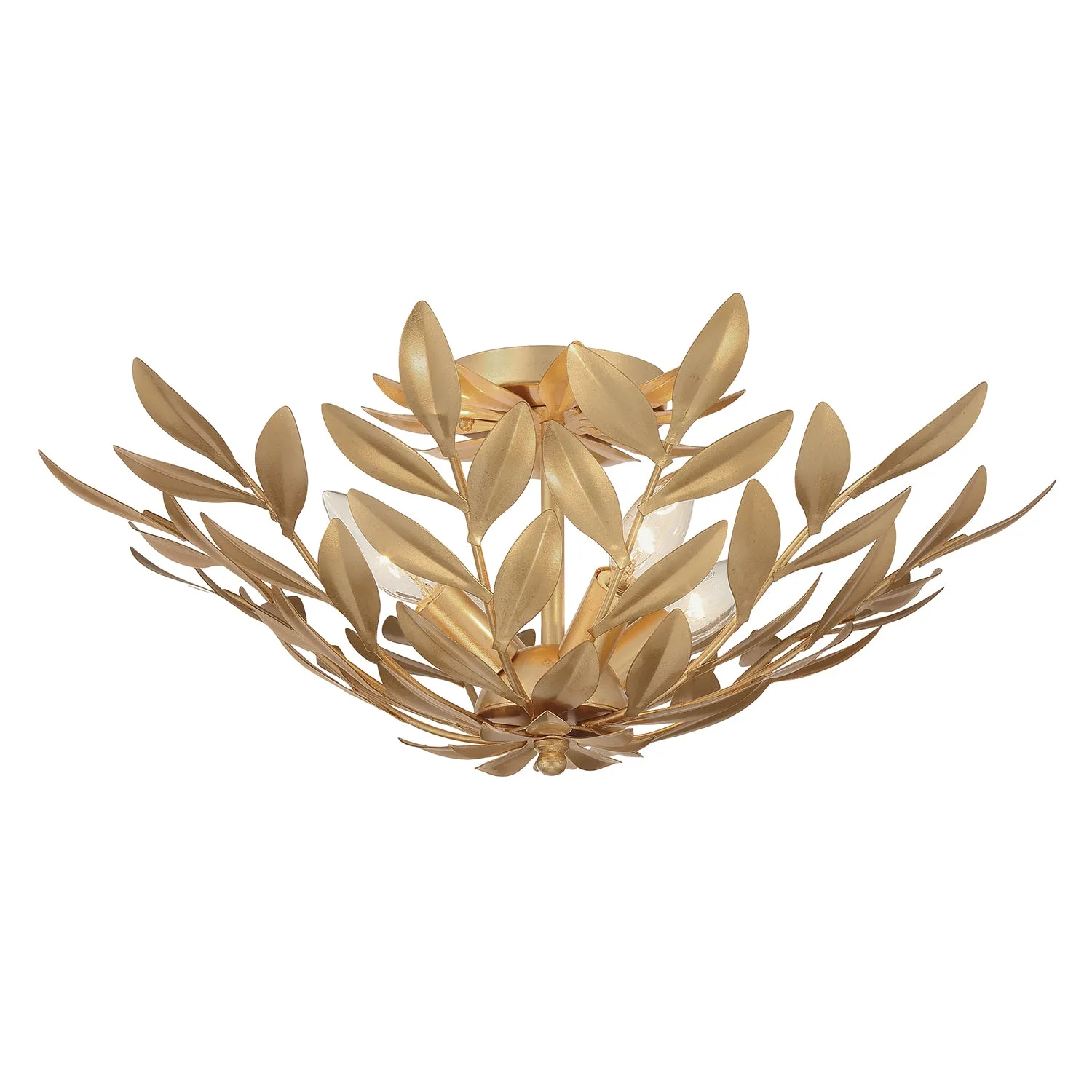 Broche 20.75" Semi Flush Mount in Antique Gold