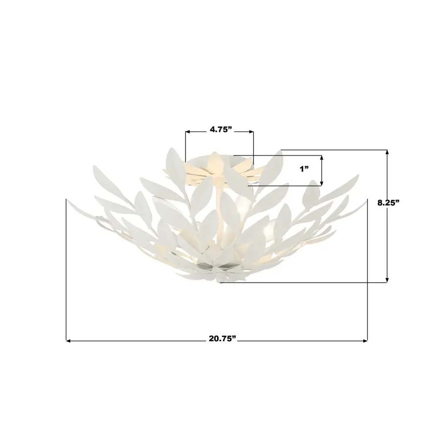 Broche 20.75" Semi Flush Mount in Champagne Green Tea - Image 17