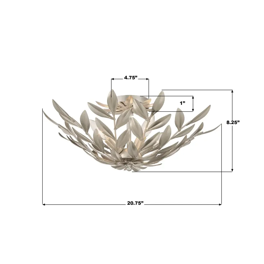 Broche 20.75" Semi Flush Mount in Champagne Green Tea - Image 25