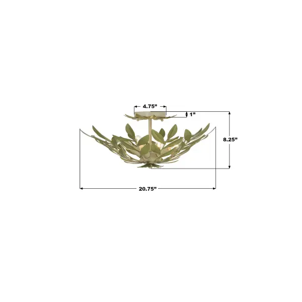 Broche 20.75" Semi Flush Mount in Champagne Green Tea - Image 33