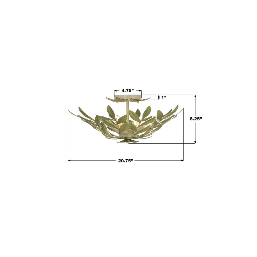 Broche 20.75" Semi Flush Mount in Champagne Green Tea - Image 33