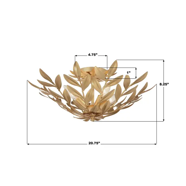 Broche 20.75" Semi Flush Mount in Champagne Green Tea - Image 8