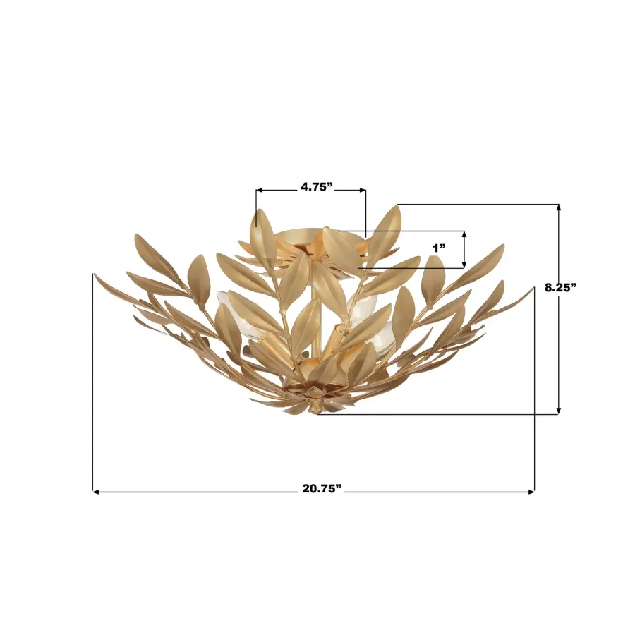 Broche 20.75" Semi Flush Mount in Champagne Green Tea - Image 8
