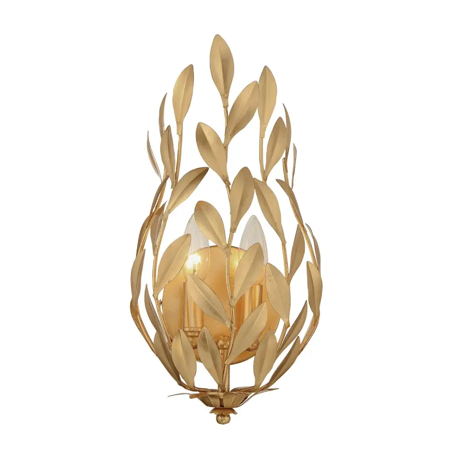Broche 8.25" Wrought Iron Leaf Sconce - Image 1