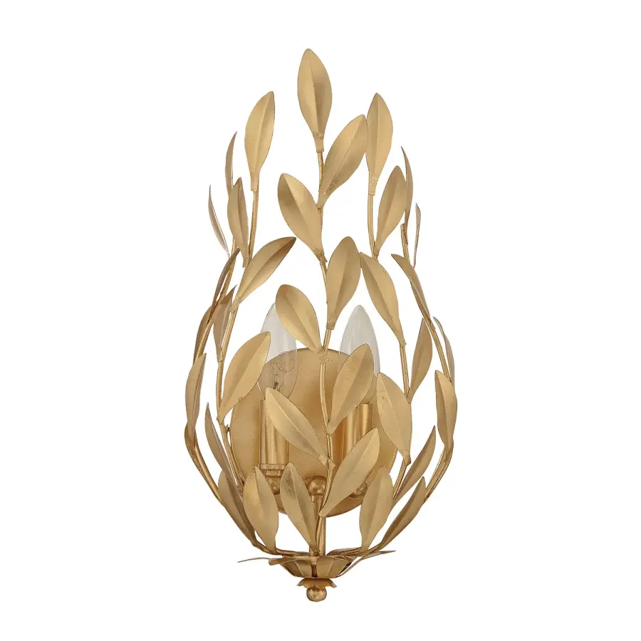 Broche 8.25" Wrought Iron Leaf Sconce - Image 2