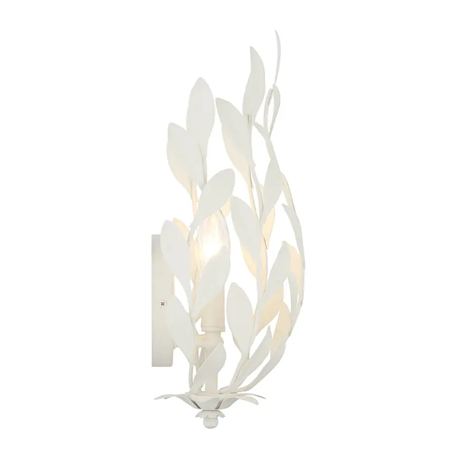 Broche 8.25" Wrought Iron Leaf Sconce - Image 12