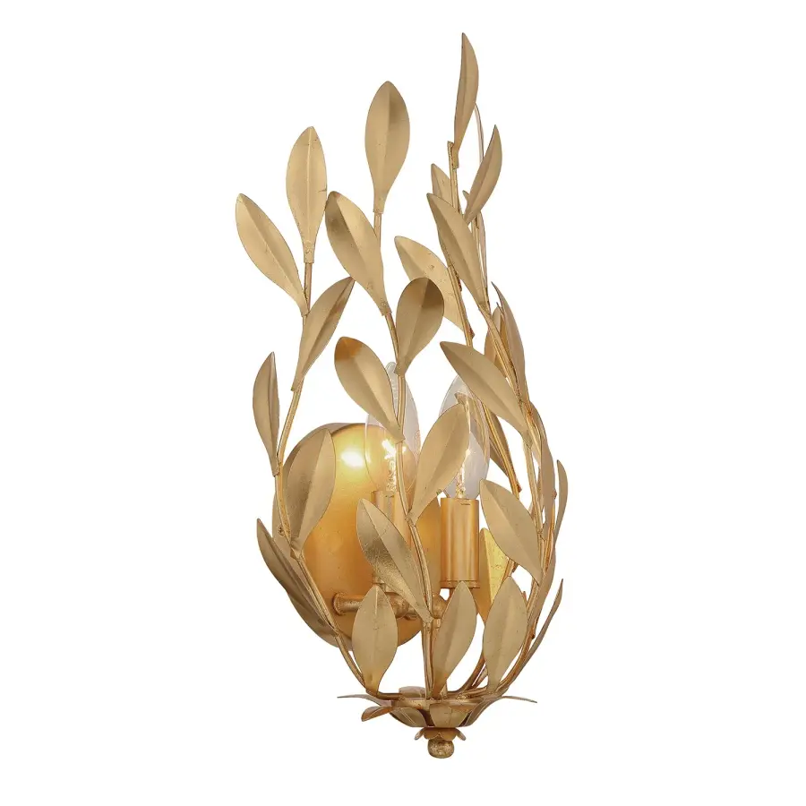 Broche 8.25" Wrought Iron Leaf Sconce - Image 3