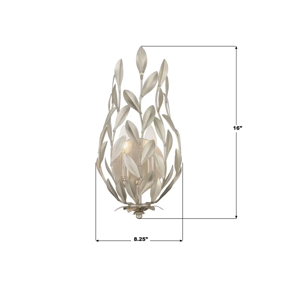 Broche 8.25" Wrought Iron Leaf Sconce - Image 23