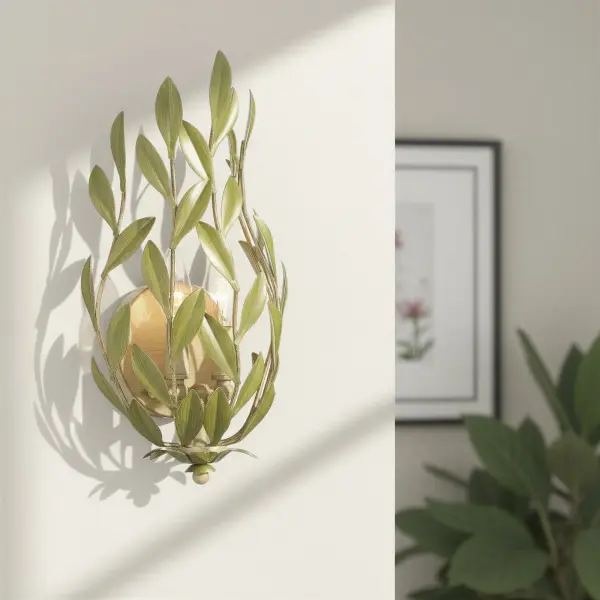 Broche 8.25" Wrought Iron Leaf Sconce - Image 30