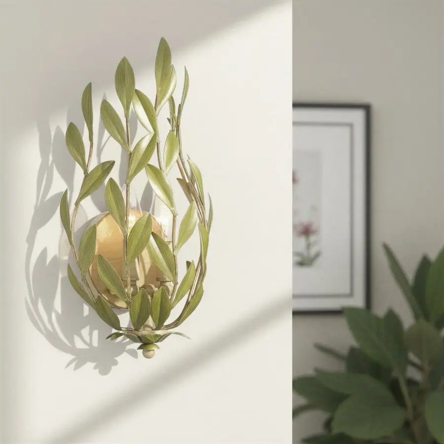 Broche 8.25" Wrought Iron Leaf Sconce - Image 30