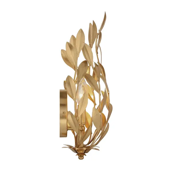 Broche 8.25" Wrought Iron Leaf Sconce - Image 4