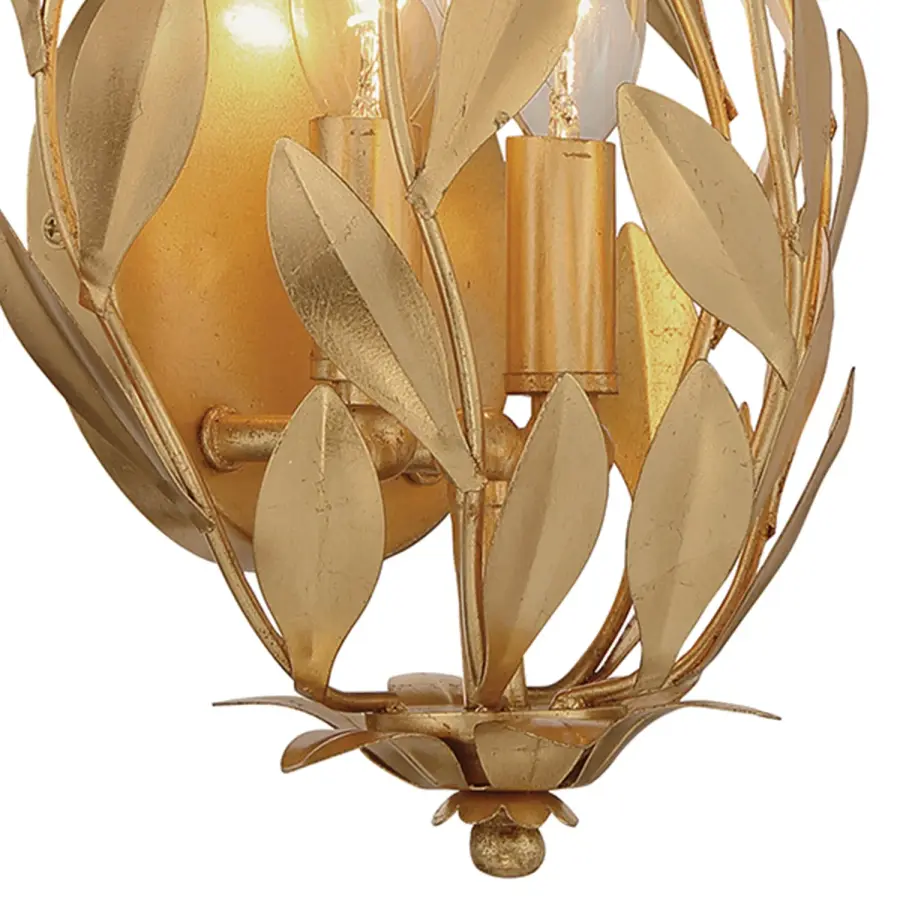 Broche 8.25" Wrought Iron Leaf Sconce - Image 5