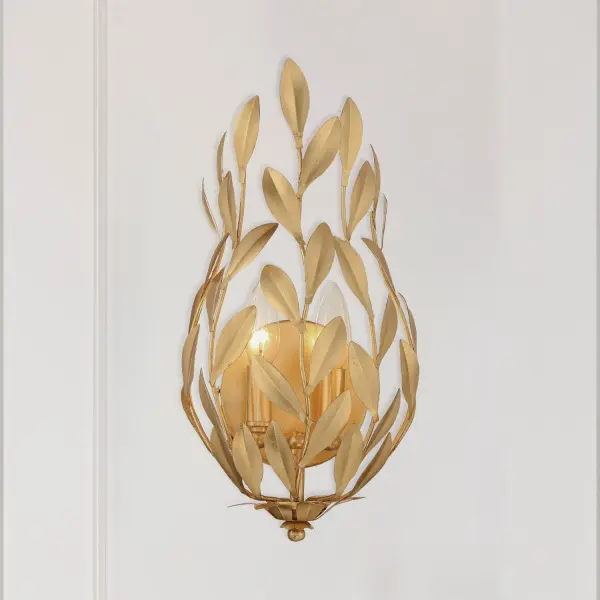 Broche 8.25" Wrought Iron Leaf Sconce - Image 6