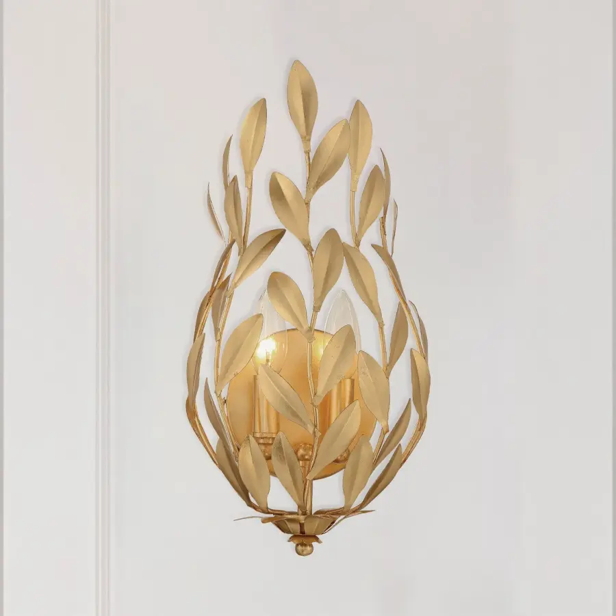 Broche 8.25" Wrought Iron Leaf Sconce - Image 6