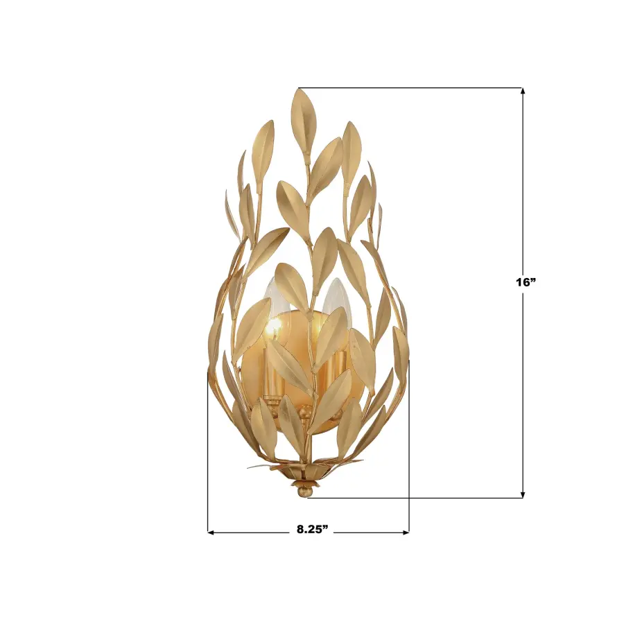 Broche 8.25" Wrought Iron Leaf Sconce - Image 7