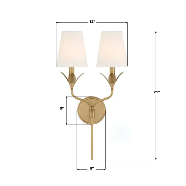 Broche 12" Antique Gold Sconce - Image 7