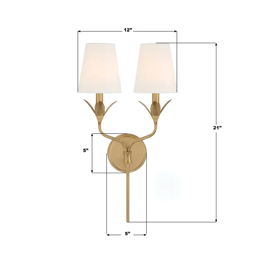 Broche 12" Antique Gold Sconce - Image 7