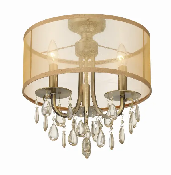 Hampton 14" Semi Flush Mount in Antique Brass - Image 4
