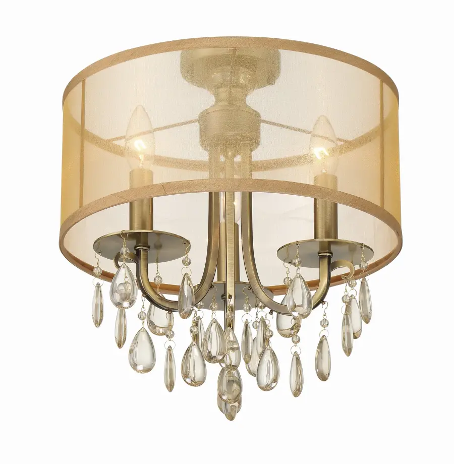Hampton 14" Semi Flush Mount in Antique Brass - Image 4